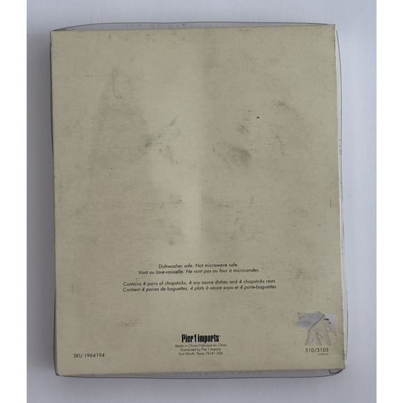 NIB Pier 1 FIONA Set of 4 Chopsticks, Pink Floral Ceramic Rests & Dipping Bowls - Picture 9 of 10